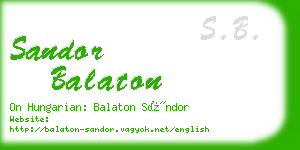 sandor balaton business card